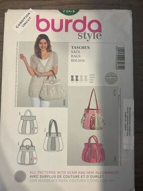 Women's Patchwork Tote Bag Pattern - DIY SEWING CRAFT TEMPLATE